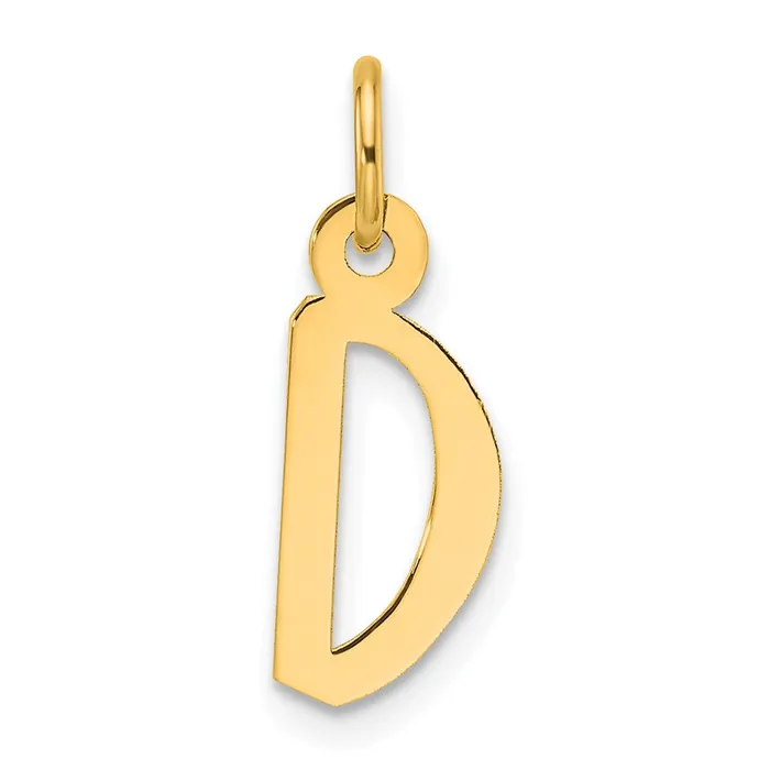 Charm Necklaces TreasureFineJewelers 14k Yellow Gold Slanted Block Letter D Initial Charm Charm Necklaces TreasureFineJewelers 14k Yellow Gold Slanted Block Letter D Initial Charm