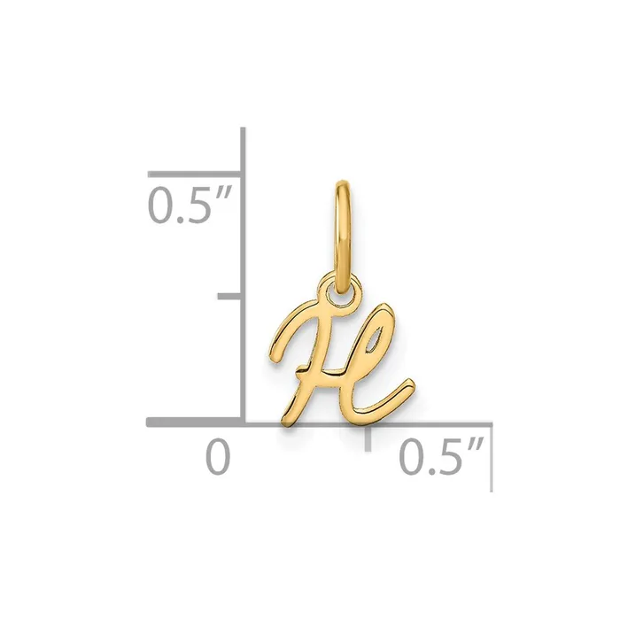 Charm Necklaces TreasureFineJewelers 14k Yellow Gold Upper case Letter H Initial Charm