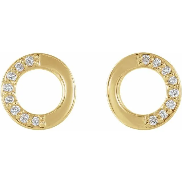 Earrings TreasureFineJewelers 14K Yellow 08 CTW Diamond Circle Earrings