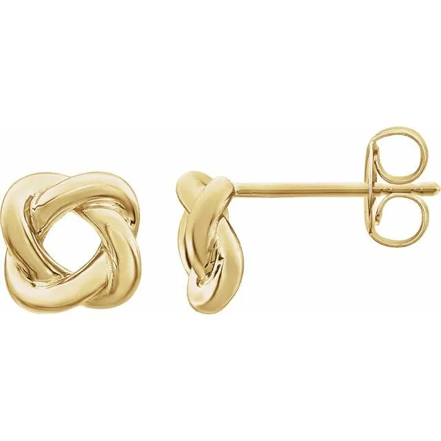 Earrings TreasureFineJewelers 14K Yellow 7x7 mm Knot Earrings
