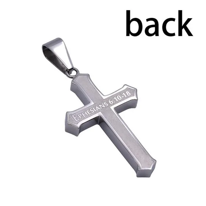 Necklaces North Arrow Shop ARMOUR OF GOD Stainless Steel Cross Necklace with Satin Finish Necklaces North Arrow Shop ARMOUR OF GOD Stainless Steel Cross Necklace with Satin Finish