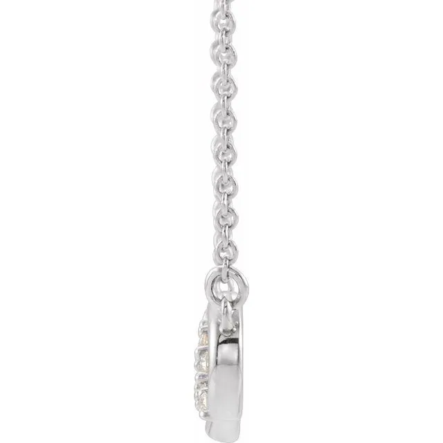 Necklaces Sterling Silver 18 CTW Natural Diamond InfinityInspired Bar 18 Necklace TreasureFineJewelers
