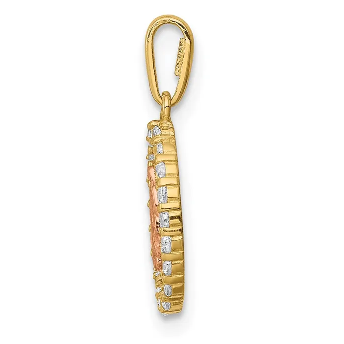 Necklaces TreasureFineJewelers 14K Twotone Our Lady of Guadalupe CZ Pendant