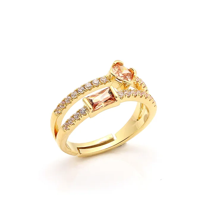 Perfect Piercing Rings Rectangular stone stacked ring Perfect Piercing Rings Rectangular stone stacked ring