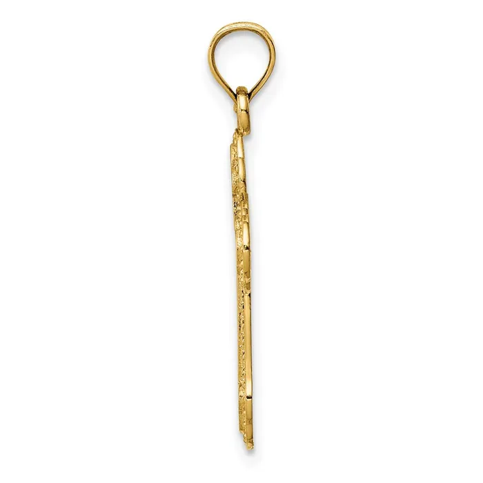 TreasureFineJewelers 14k Cutout Budded Cross Charm Charm Necklaces