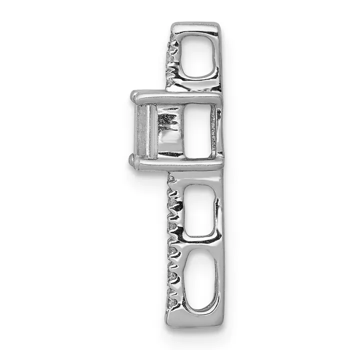TreasureFineJewelers 14k White Gold Diamond and 24 Sapphire Fancy Chain Slide Necklaces