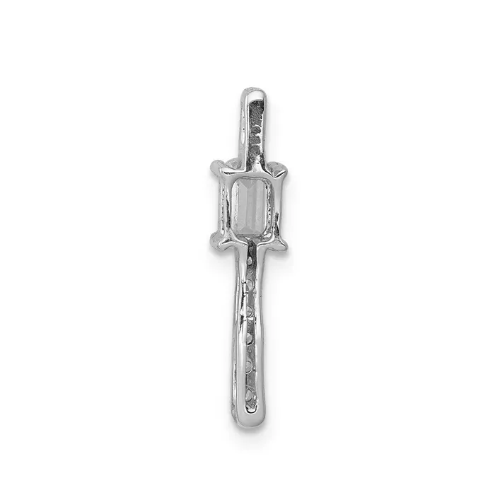TreasureFineJewelers 14k White Gold Diamond and 24 Sapphire Fancy Chain Slide Necklaces