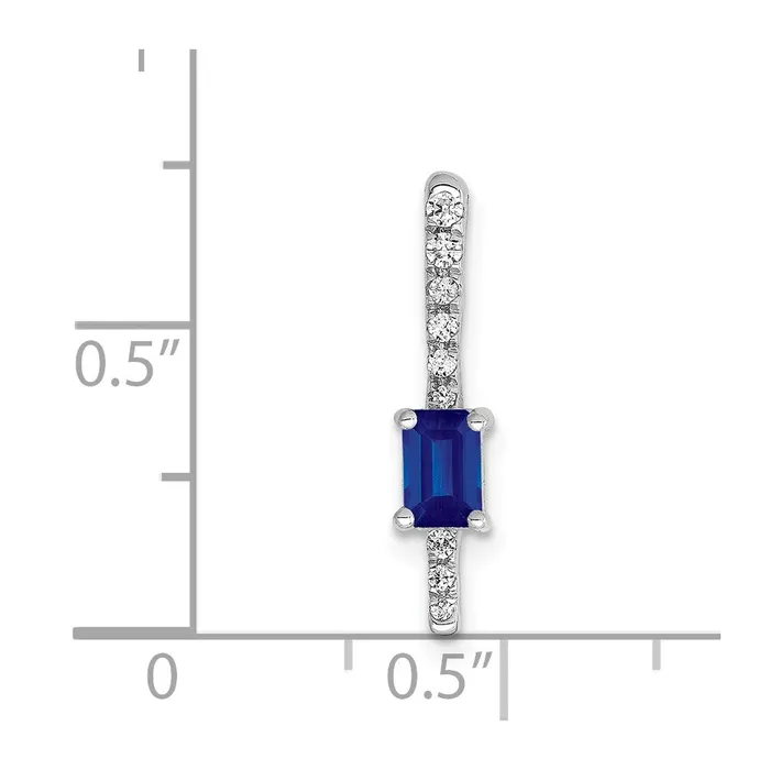 TreasureFineJewelers 14k White Gold Diamond and 24 Sapphire Fancy Chain Slide Necklaces