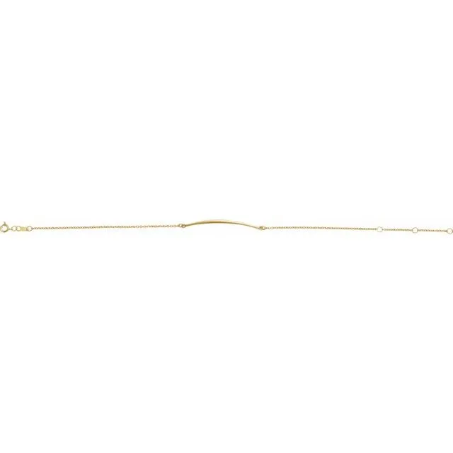 TreasureFineJewelers 14K Yellow Curved Bar 6 127 12 Bracelet Bracelets