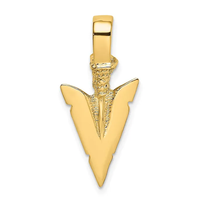 TreasureFineJewelers Charm Necklaces 14K 3D Arrowhead Charm