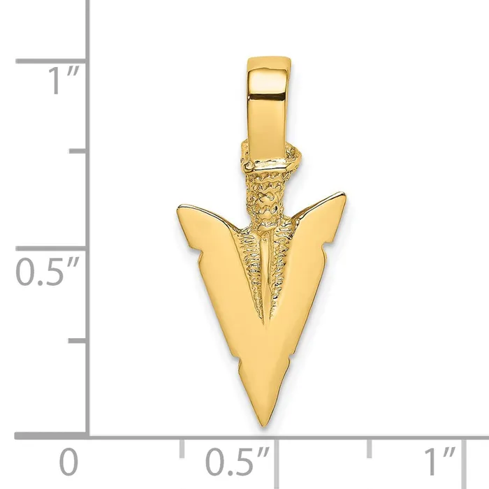 TreasureFineJewelers Charm Necklaces 14K 3D Arrowhead Charm