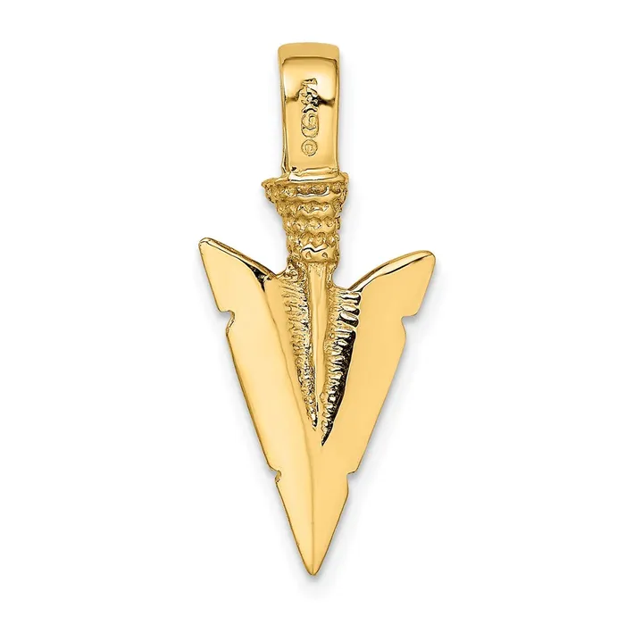TreasureFineJewelers Charm Necklaces 14K 3D Arrowhead Charm