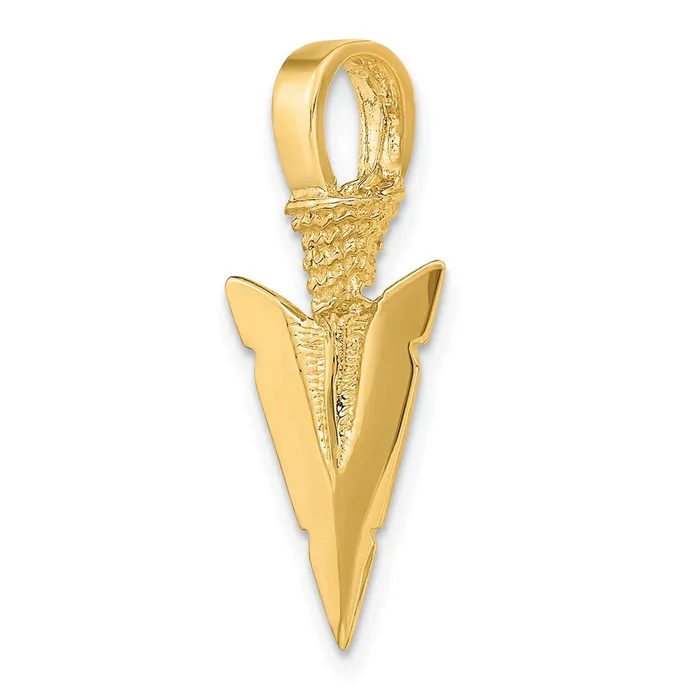 TreasureFineJewelers Charm Necklaces 14K 3D Arrowhead Charm