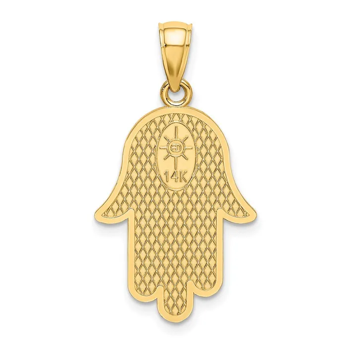 TreasureFineJewelers Charm Necklaces 14K Chamseh W Star Of David Charm
