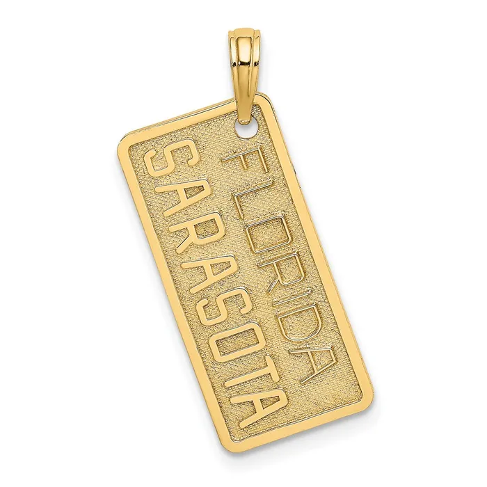 TreasureFineJewelers Charm Necklaces 14k FLORIDA SARASOTA License Plate Charm TreasureFineJewelers Charm Necklaces 14k FLORIDA SARASOTA License Plate Charm