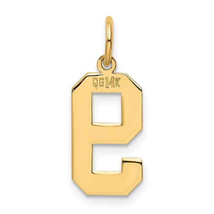 TreasureFineJewelers Charm Necklaces 14k Medium Polished Number 9 Charm
