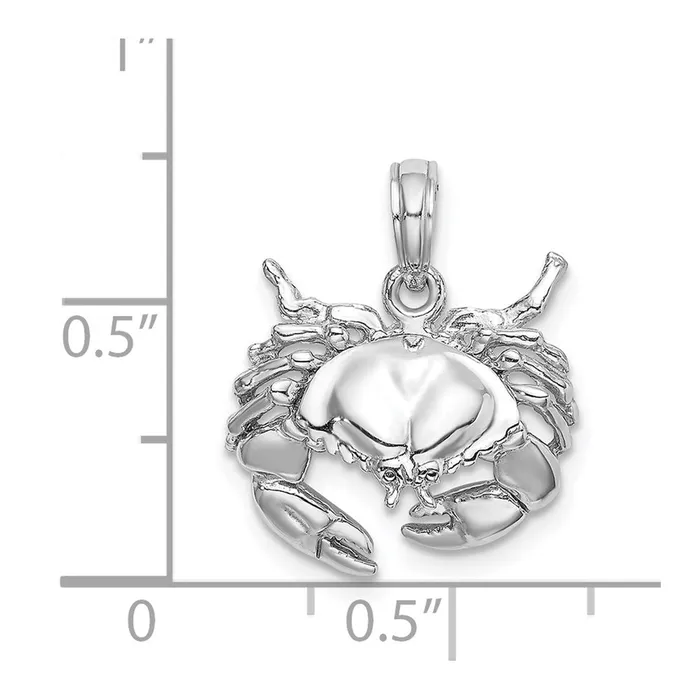 TreasureFineJewelers Charm Necklaces 14K White Gold Stone Crab Charm
