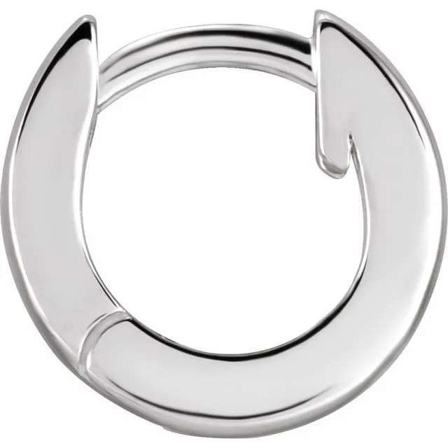 TreasureFineJewelers Earrings 14K White Gold 95 mm Huggie Earring