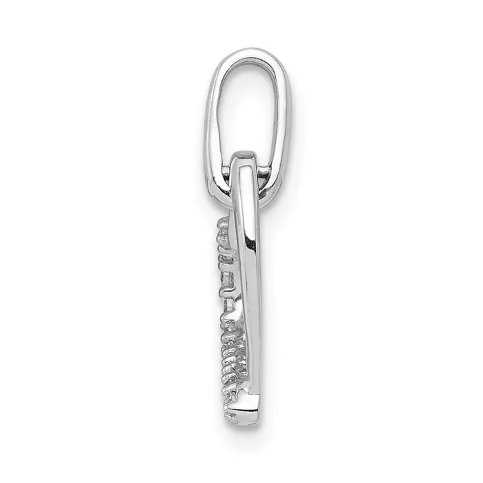 TreasureFineJewelers Necklaces 14k White Gold 115ct Diamond Heart Pendant