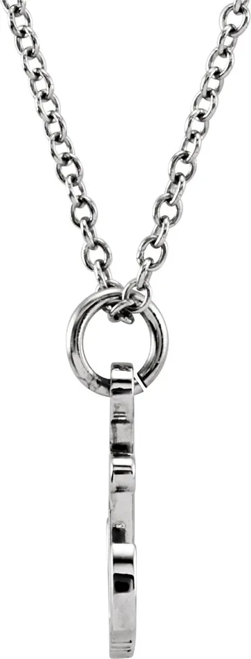 TreasureFineJewelers Necklaces 14K White Gold Tiny Posh Petite Anchor 1618 Necklace