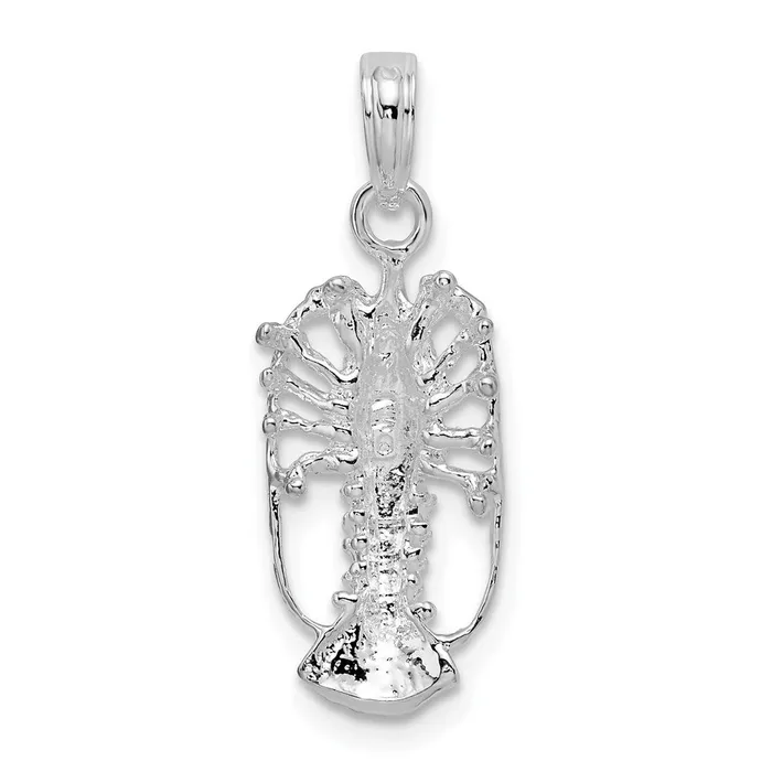 TreasureFineJewelers Necklaces Sterling Silver Polished Small Florida Lobster Pendant