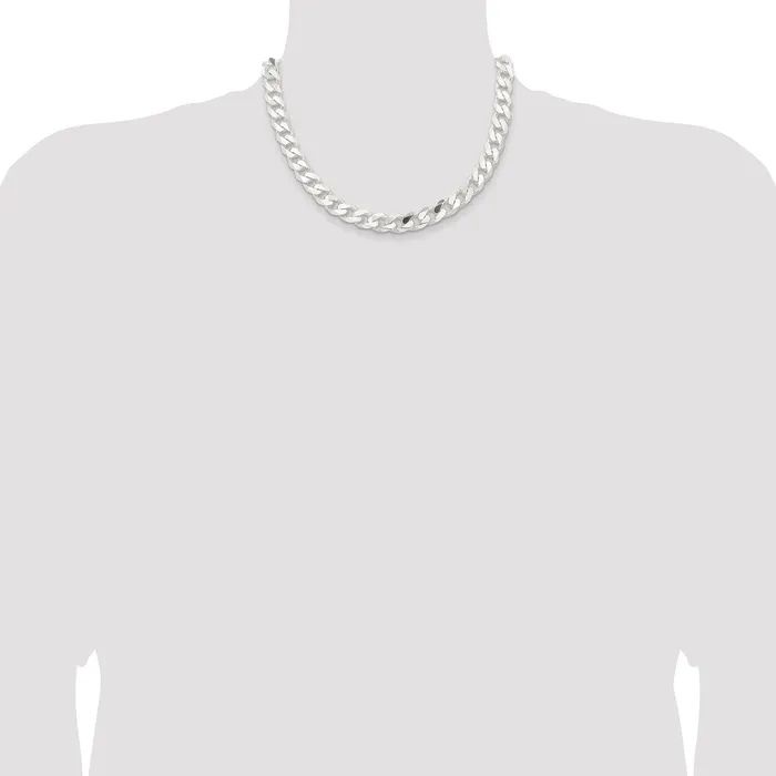 TreasureFineJewelers Rings Sterling Silver 11mm Curb Chain