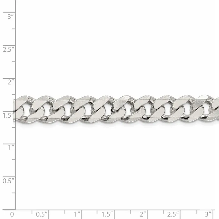 TreasureFineJewelers Rings Sterling Silver 11mm Curb Chain