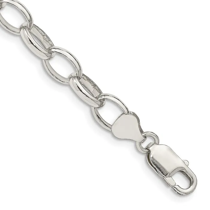 TreasureFineJewelers Rings Sterling Silver 8mm Fancy Rolo Chain