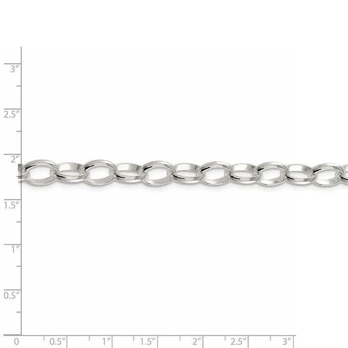 TreasureFineJewelers Rings Sterling Silver 8mm Fancy Rolo Chain