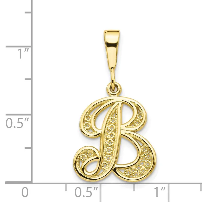 Necklaces WB Choice Jewelry 10k Filigree Initial B PendantWBC10C242B Necklaces WB Choice Jewelry 10k Filigree Initial B PendantWBC10C242B