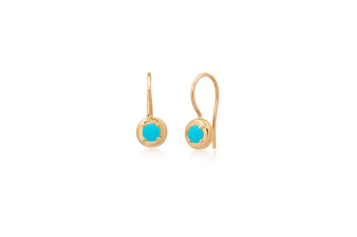Round Turquoise Cloud Drop Earrings Shylee Rose Jewelry Earrings