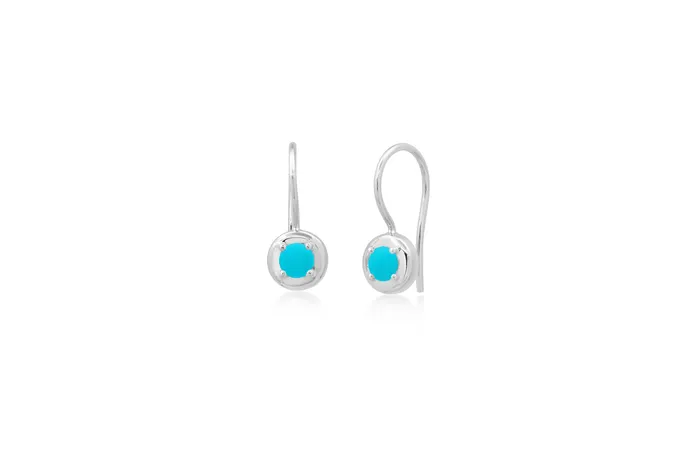 Round Turquoise Cloud Drop Earrings Shylee Rose Jewelry Earrings
