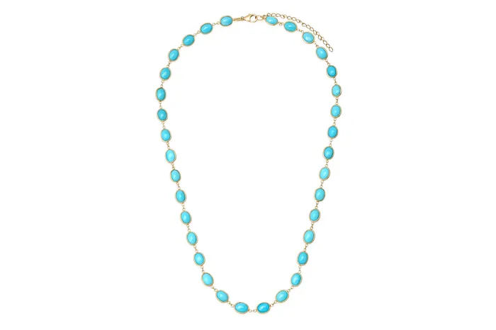 Shylee Rose Jewelry Necklaces Oval Turquoise Chain Necklace