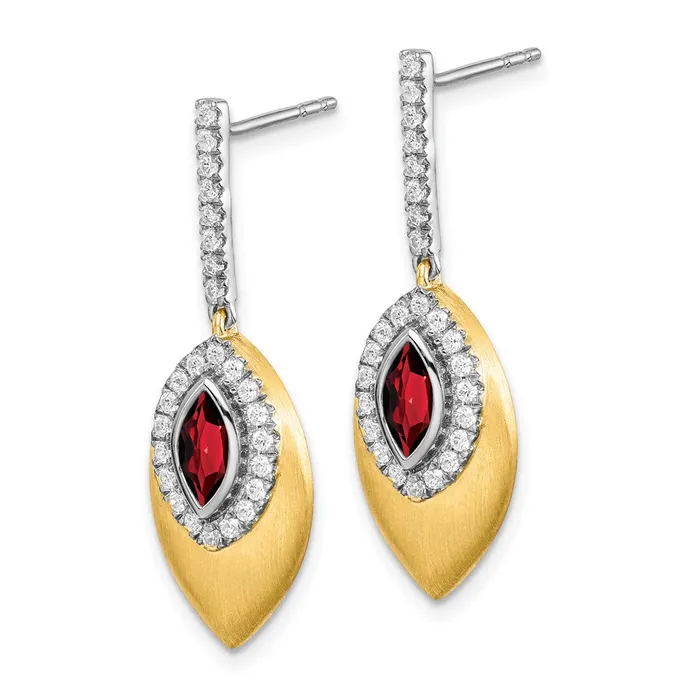 WB Choice Jewelry 14k Twotone Garnet and Diamond Dangle EarringsWBCEM7132GA031YWA Earrings