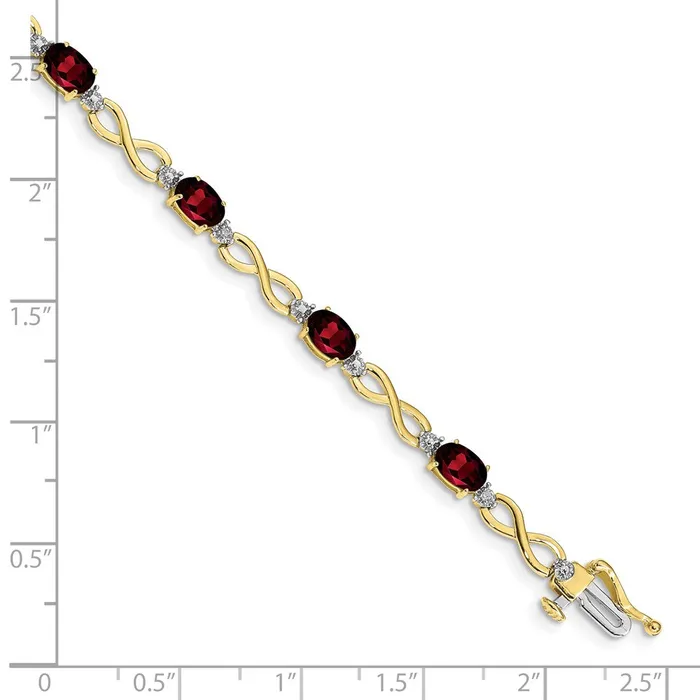 WB Choice Jewelry Bracelets 10k Garnet and Diamond Infinity BraceletWBCBM4494GA0031YA WB Choice Jewelry Bracelets 10k Garnet and Diamond Infinity BraceletWBCBM4494GA0031YA
