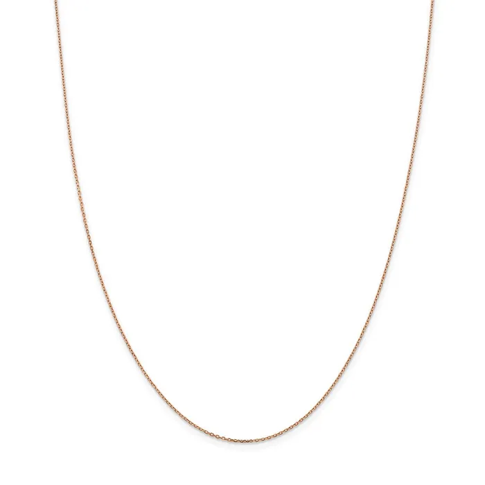 WB Choice Jewelry Necklaces 14k Rose Gold 10mm DC Cable ChainWBCRSC2020