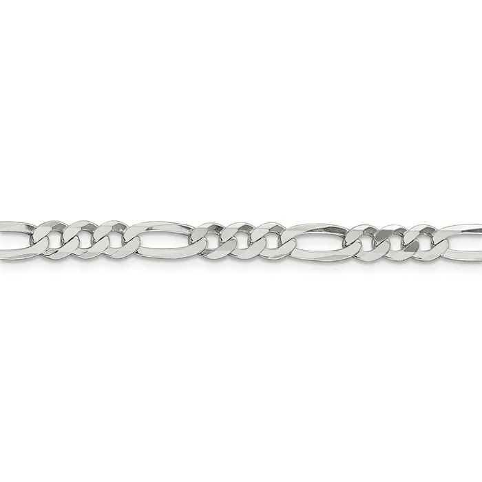 WB Choice Jewelry Rings Sterling Silver 55mm Lightweight Flat Figaro ChainWBCQMB15016