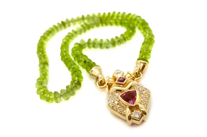 Albert Hern Necklaces Necklace 18kt Gold Peridot Tourmaline