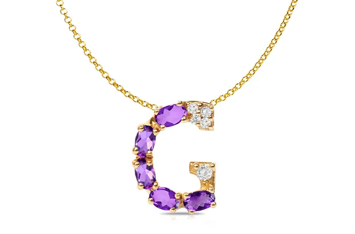 Albert Hern Necklaces Pendant Letter G Initial 18kt Gold