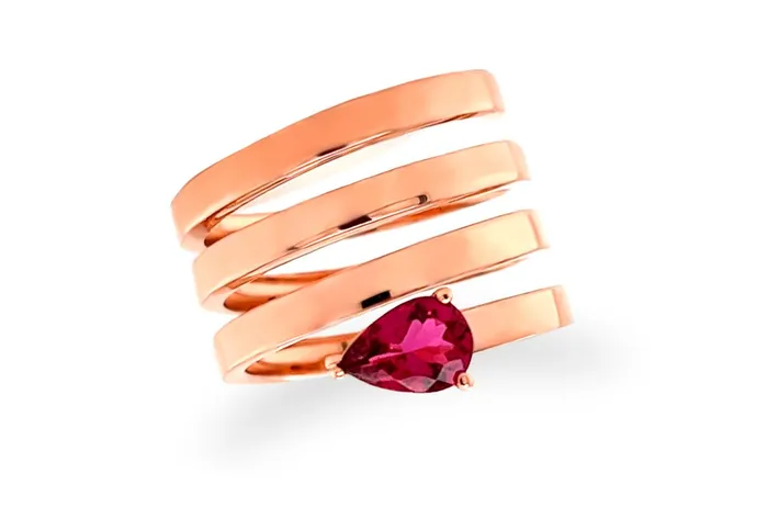 Albert Hern Ring 18kt Gold Spring Tourmaline Pear Rings