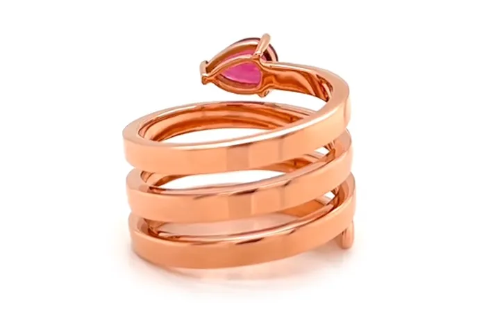 Albert Hern Ring 18kt Gold Spring Tourmaline Pear Rings