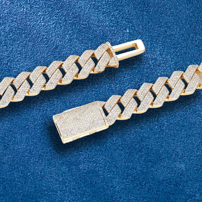 IceZeusShop 15mm Iced Out Miami Cuban Link Bracelet With CZ Clasp Bracelets