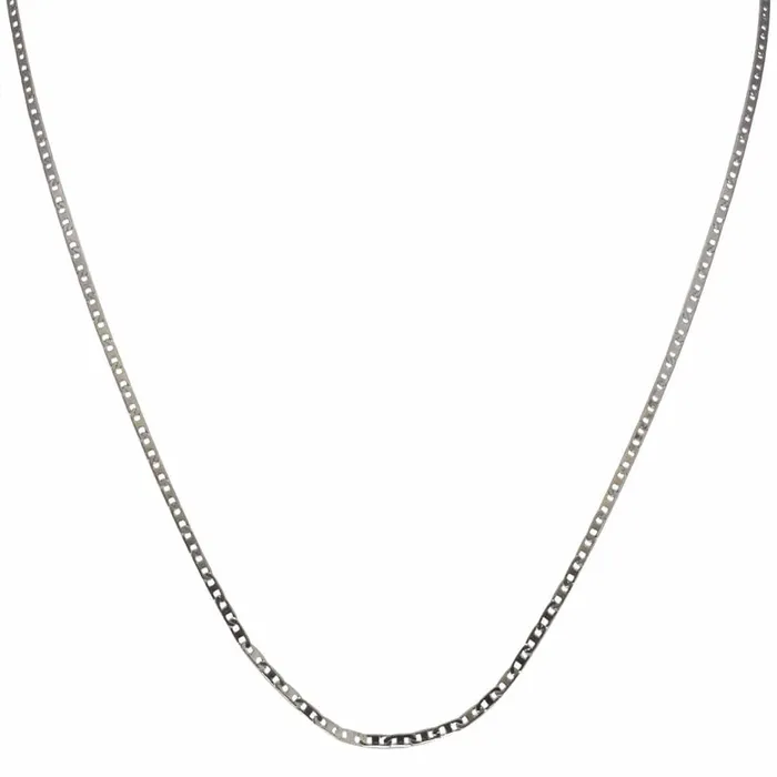 INOX JEWELRY Necklaces Silver Tone Stainless Steel 2mm Mariner Link Chain