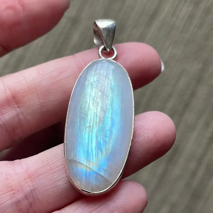 Love Vintage Paris Necklaces Moonstone Pendant Sterling Silver Modern