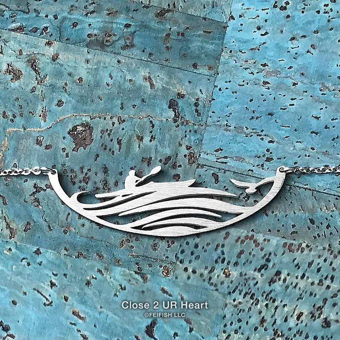 Necklaces Kayaker Stainless Steel NecklaceMade in the USA FAIRE Close 2 UR Heart