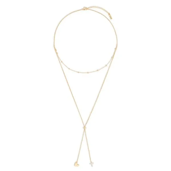 Necklaces Lariat Giving Necklace W Heart and Cross Charms Kellis Gifts