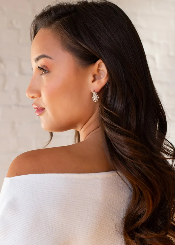 panacheaccessories Earrings Luxe Gold Rhinestone Teardrop Earrings