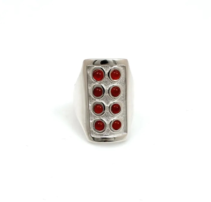 Rectangular Of Hail Stones Ring Ben Nighthorse Rings