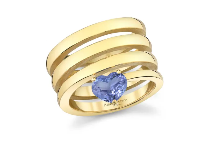 Ring 18kt Gold Spring Sapphire Heart Albert Hern Rings