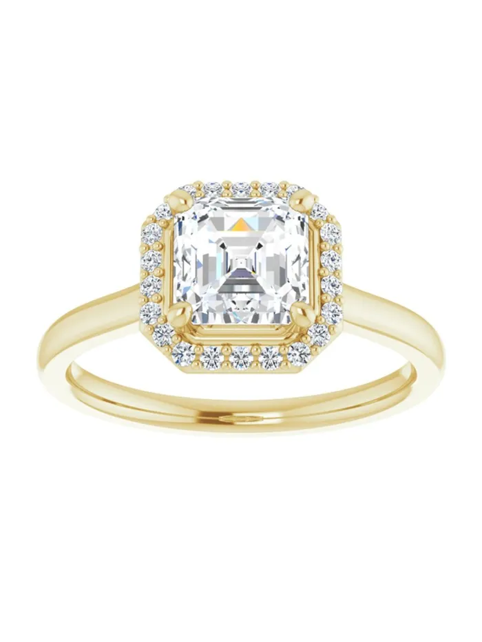 Rings acredo USA Engagement Ring with Diamond Halo 110 ct tw